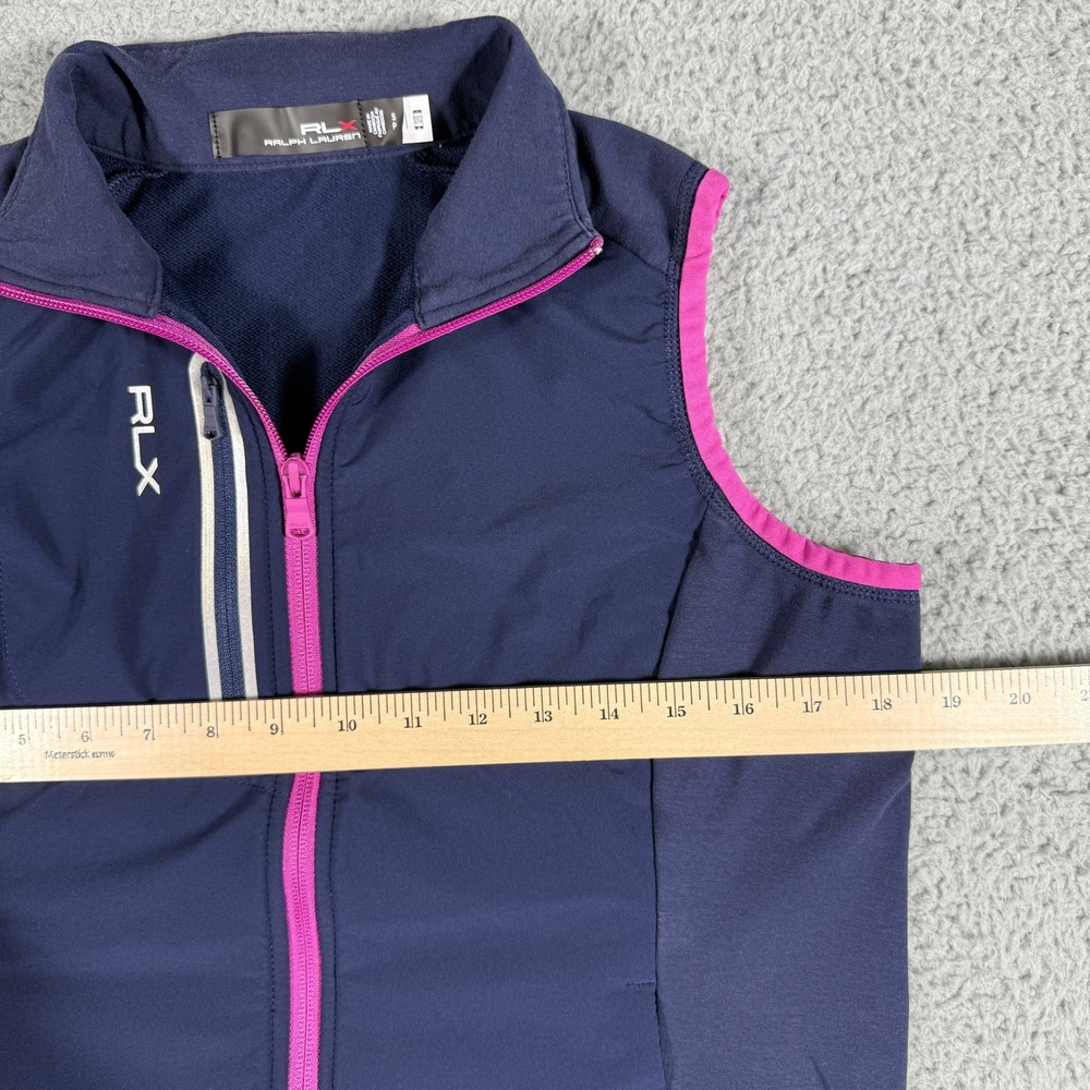 RLX Ralph Lauren Golf Vest Women's Small Full-Zip Blue Pink Pockets Jacket - Picture 5 of 9